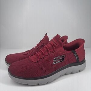Skechers Summits Key Pace Hands Free Slip-In Running Shoes Men's 11 Red/Black